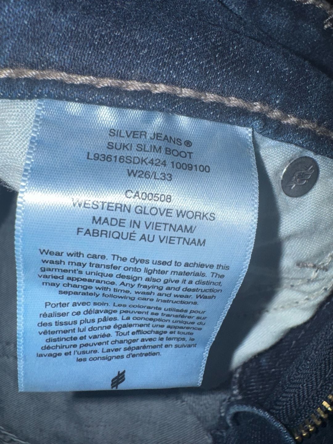 Silver Jeans Co. Suki Slim Boot Jeans Size 26x33 Dark Wash Denim 4
