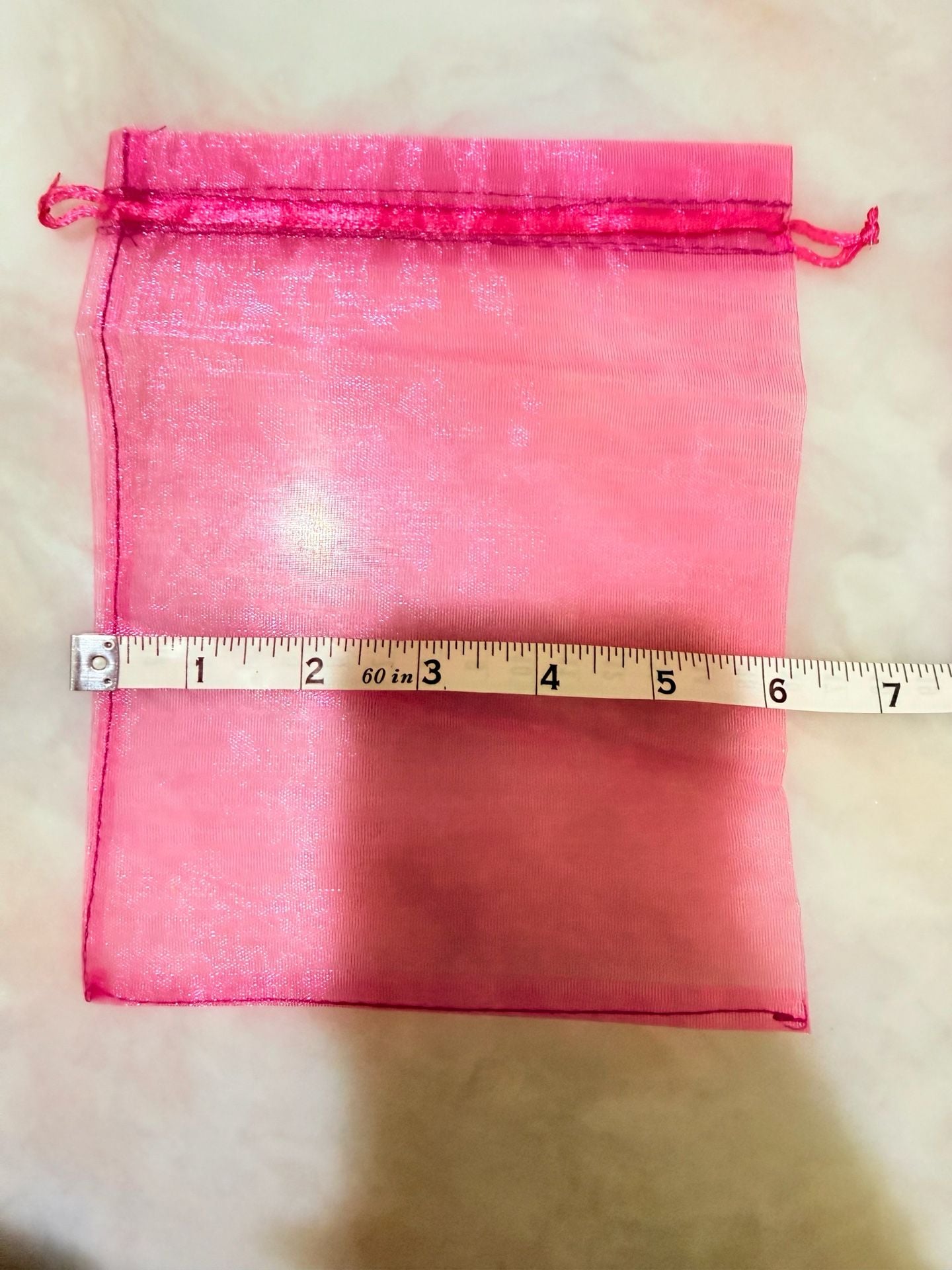 Hot Pink Organza Drawstring Bags 6x9 2