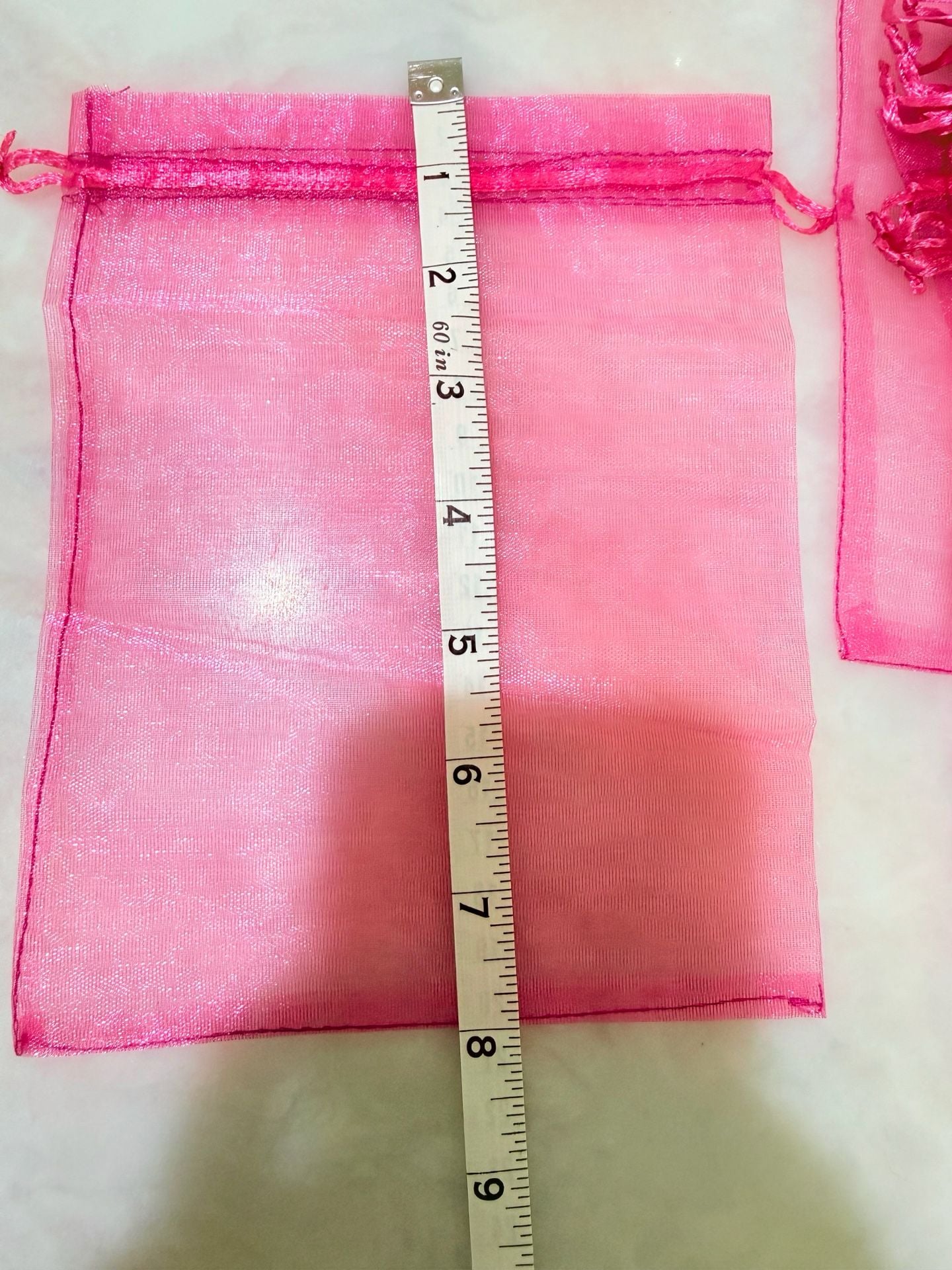Hot Pink Organza Drawstring Bags 6x9 3