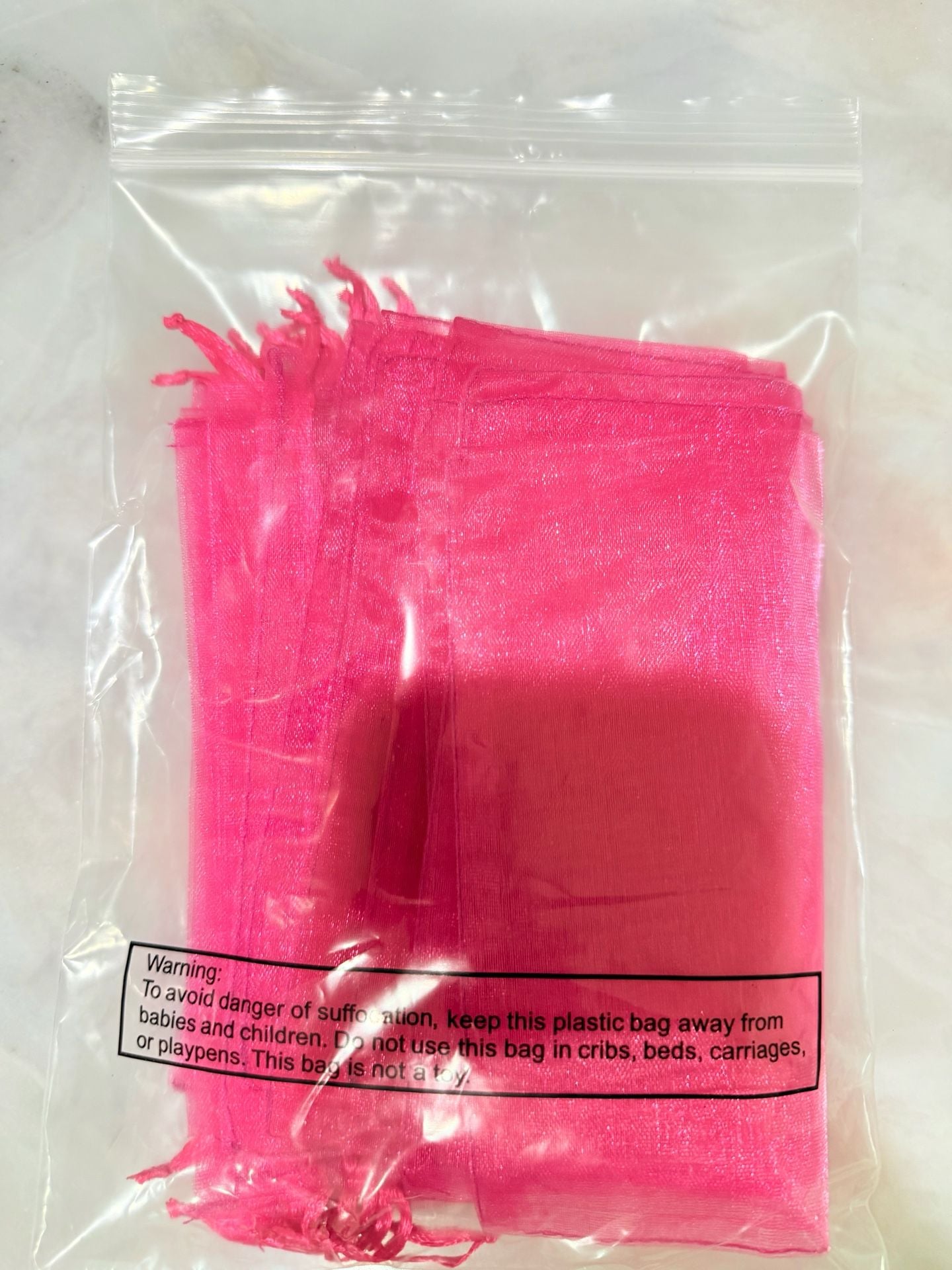 Hot Pink Organza Drawstring Bags 6x9 4