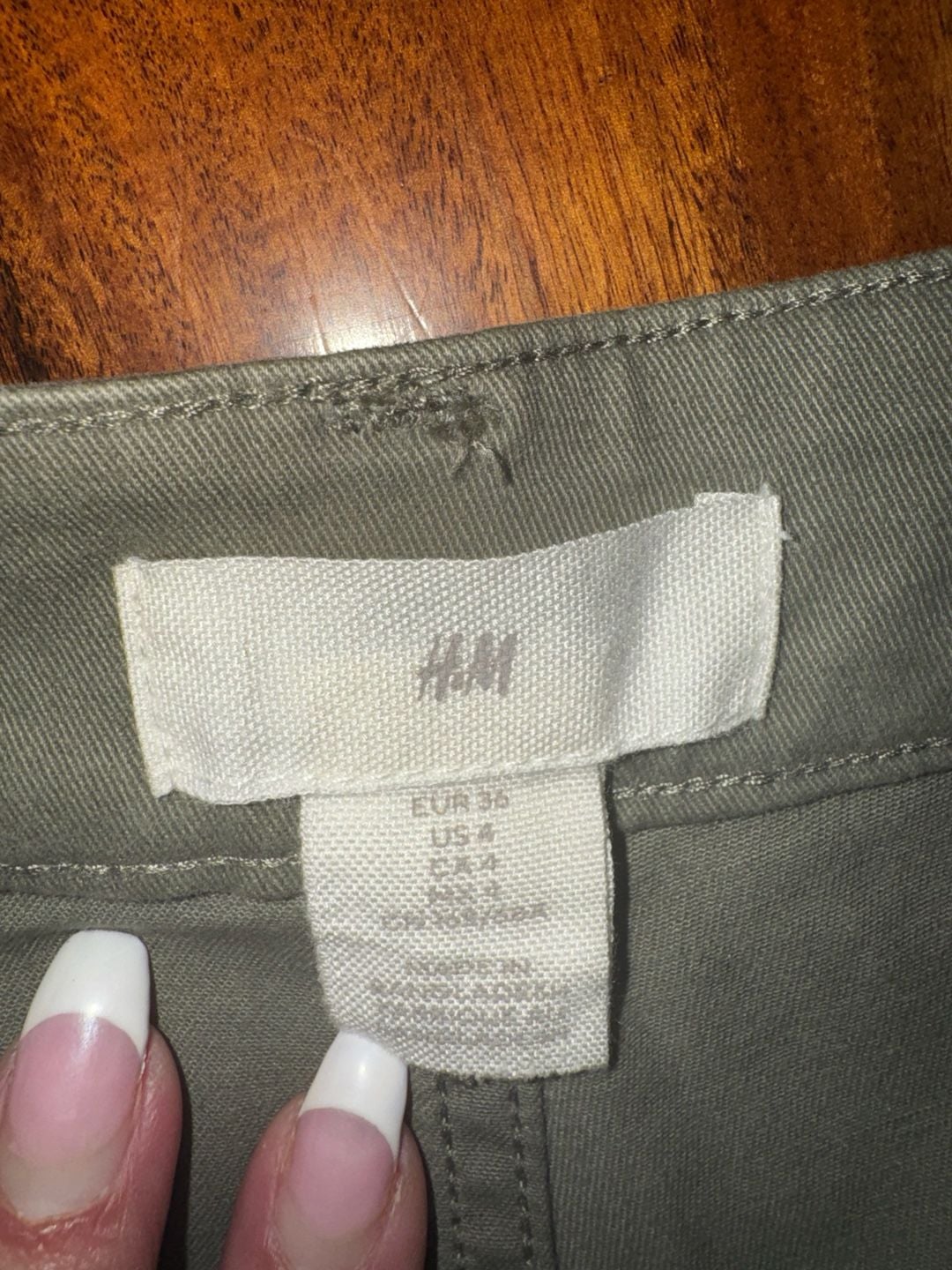 H&M Cargo Pants Size 4 Green Utility Workwear 4