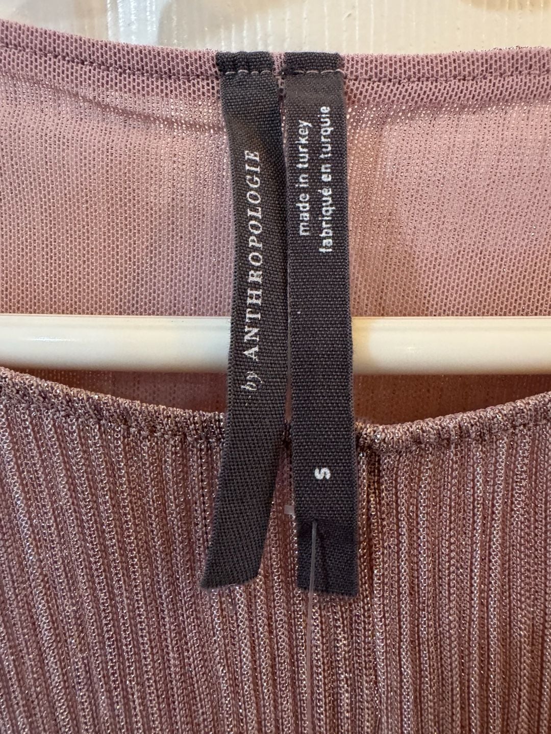 Anthropologie Serena Plisse Metallic Ombre Blouse Size S 4