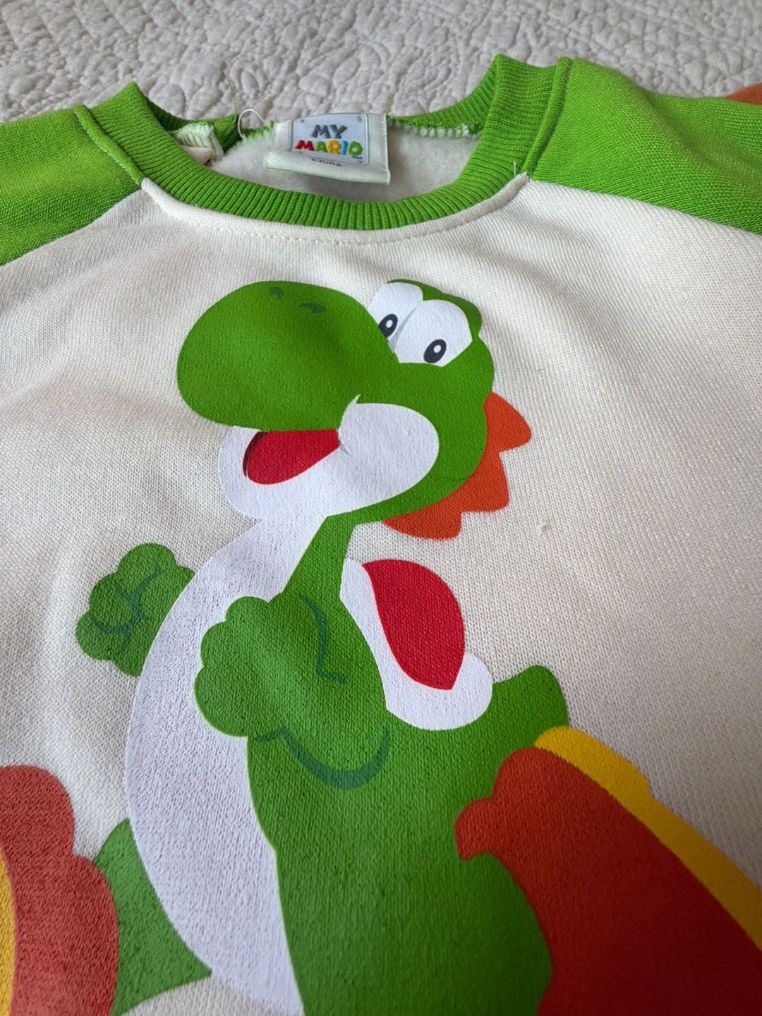 My Mario Yoshi Sweatshirt Size 3-6M Green White Dinosaur 4