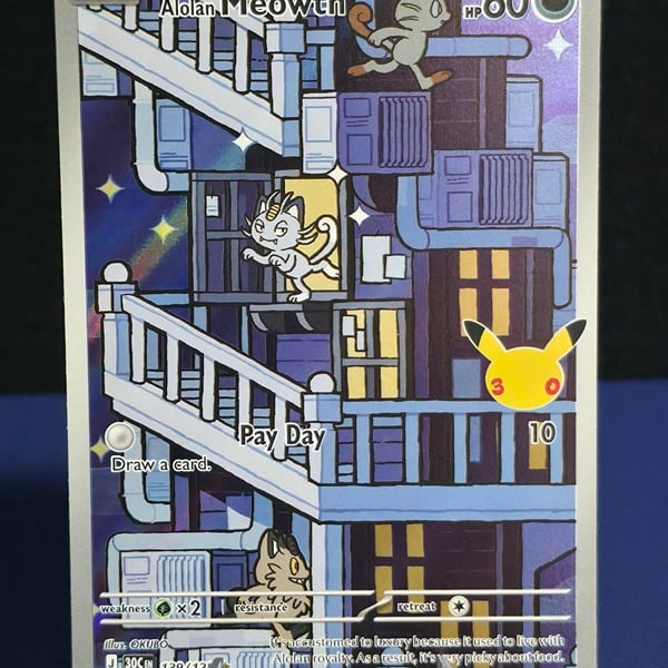 Pokemon Trading Card Game Alolan Meowth 30CEN Holo Rare Card