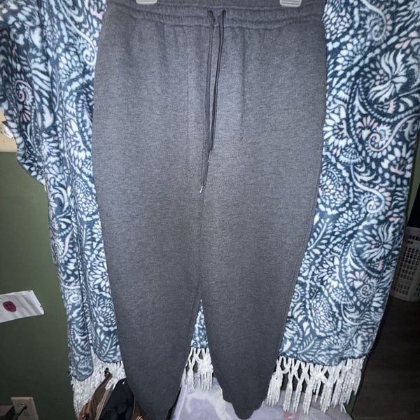 JUSTFAB Women's Plus Size Tall Fleece Sweatpants Gray XL