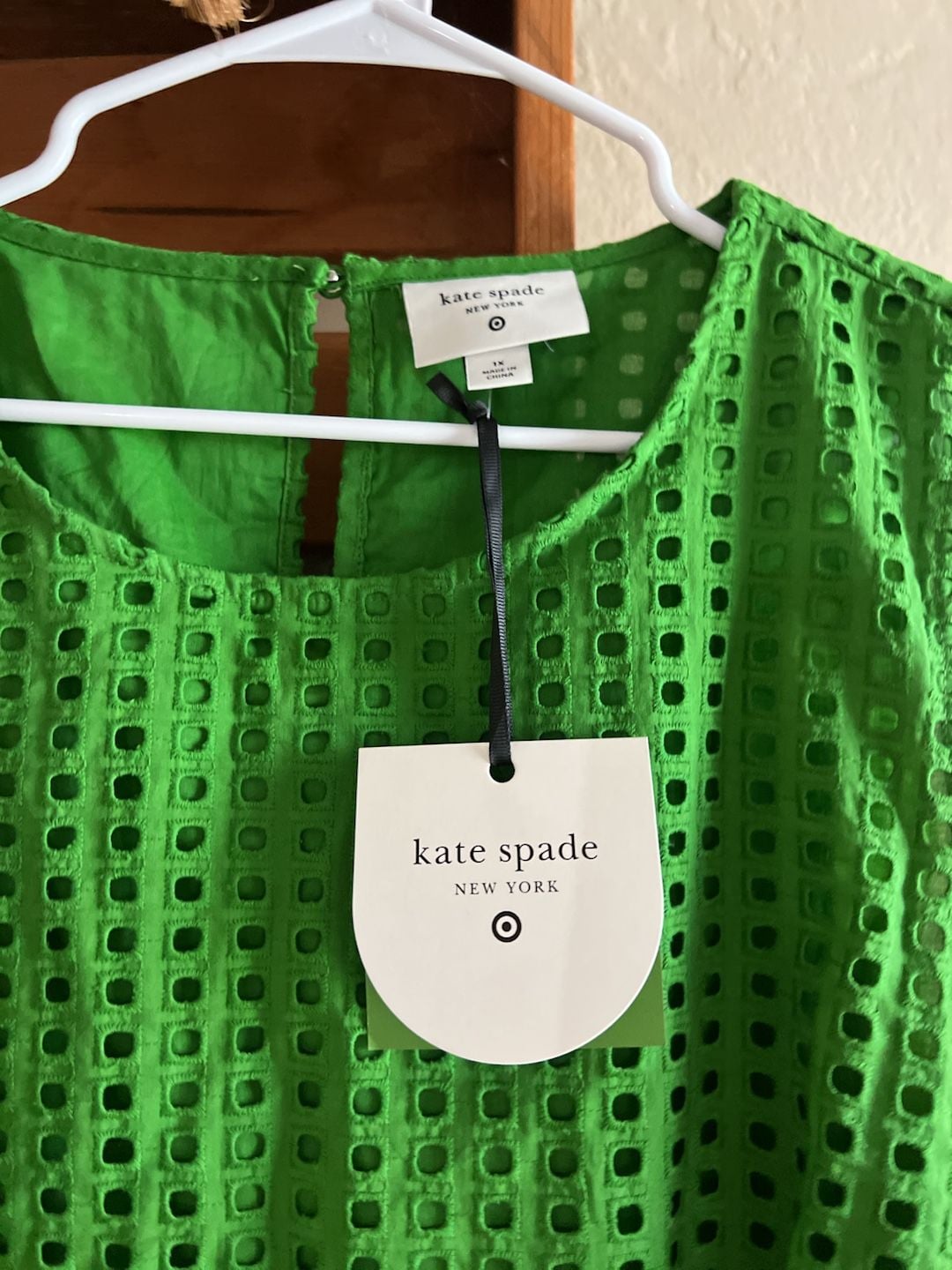 NWT Kate Spade New York Green Eyelet Tank Top Size 1X 5
