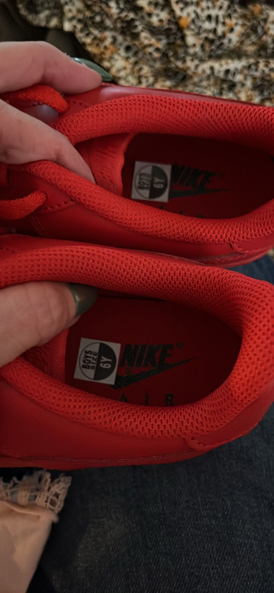 Nike Air Force 1 Low Boys Size 6Y Red Triple Red Sneakers 5