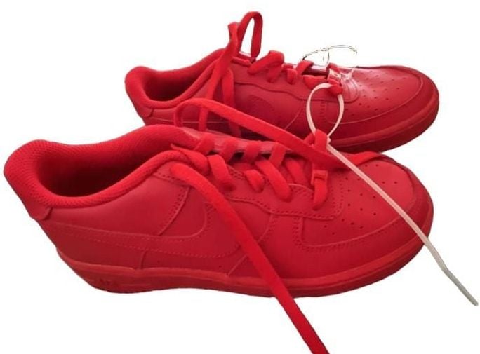 Nike Air Force 1 Low Boys Size 6Y Red Triple Red Sneakers 2