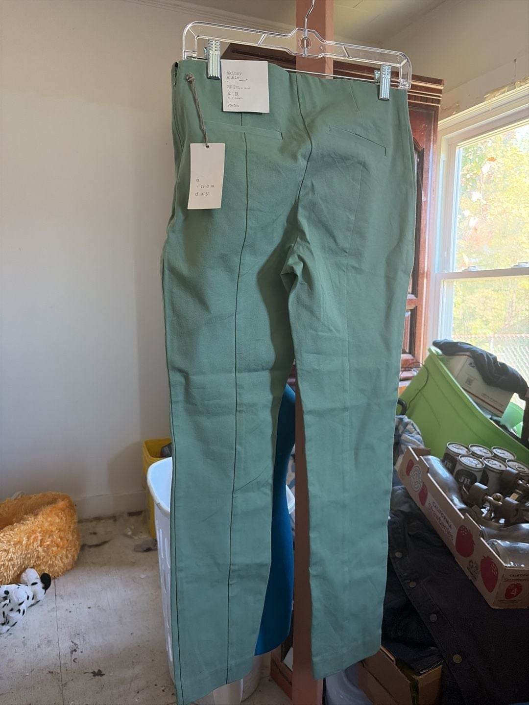 A New Day Skinny Ankle Pants Size 4R Green Stretch 3