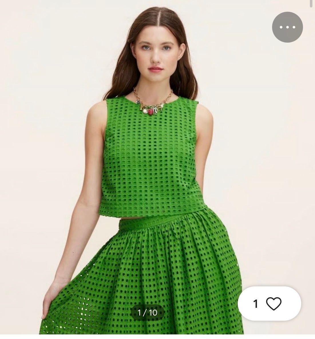 NWT Kate Spade New York Green Eyelet Tank Top Size 1X 2