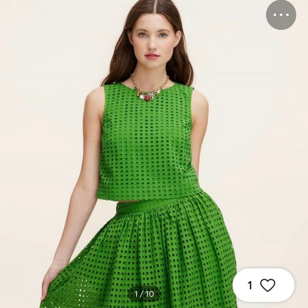 NWT Kate Spade New York Green Eyelet Tank Top Size 1X