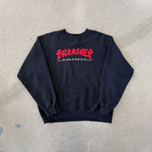 Thrasher Kikai Daisuki Sweatshirt Black Red Graphic Size Large 