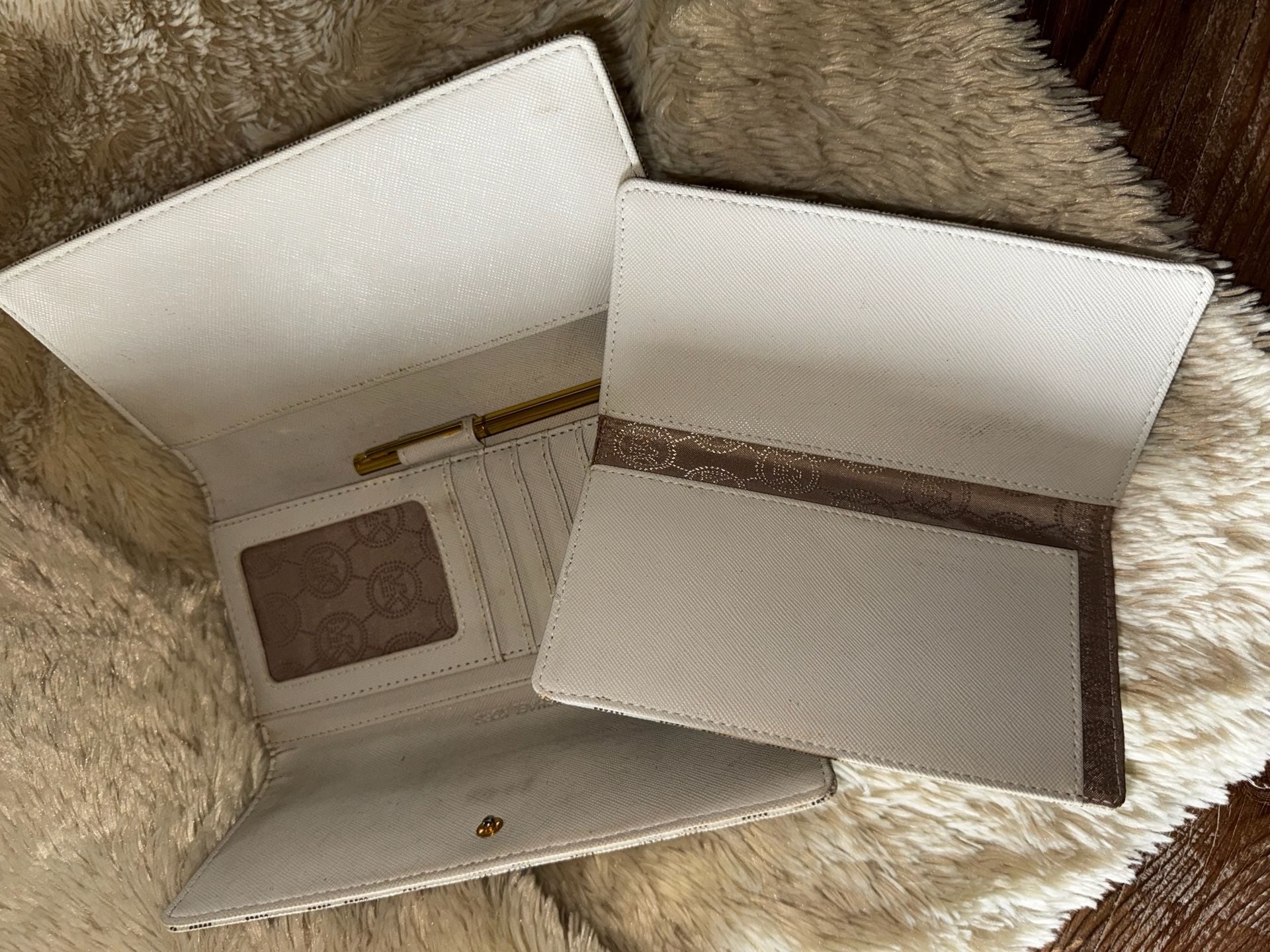 MICHAEL Michael Kors Monogrammed Vanilla Long Wallet w! checkbook insert 7