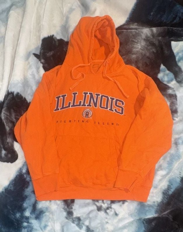 Illinois Fighting Illini Hoodie Size Medium Orange 2
