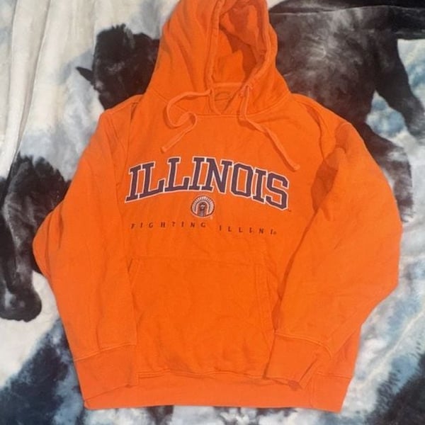 Illinois Fighting Illini Hoodie Size Medium Orange