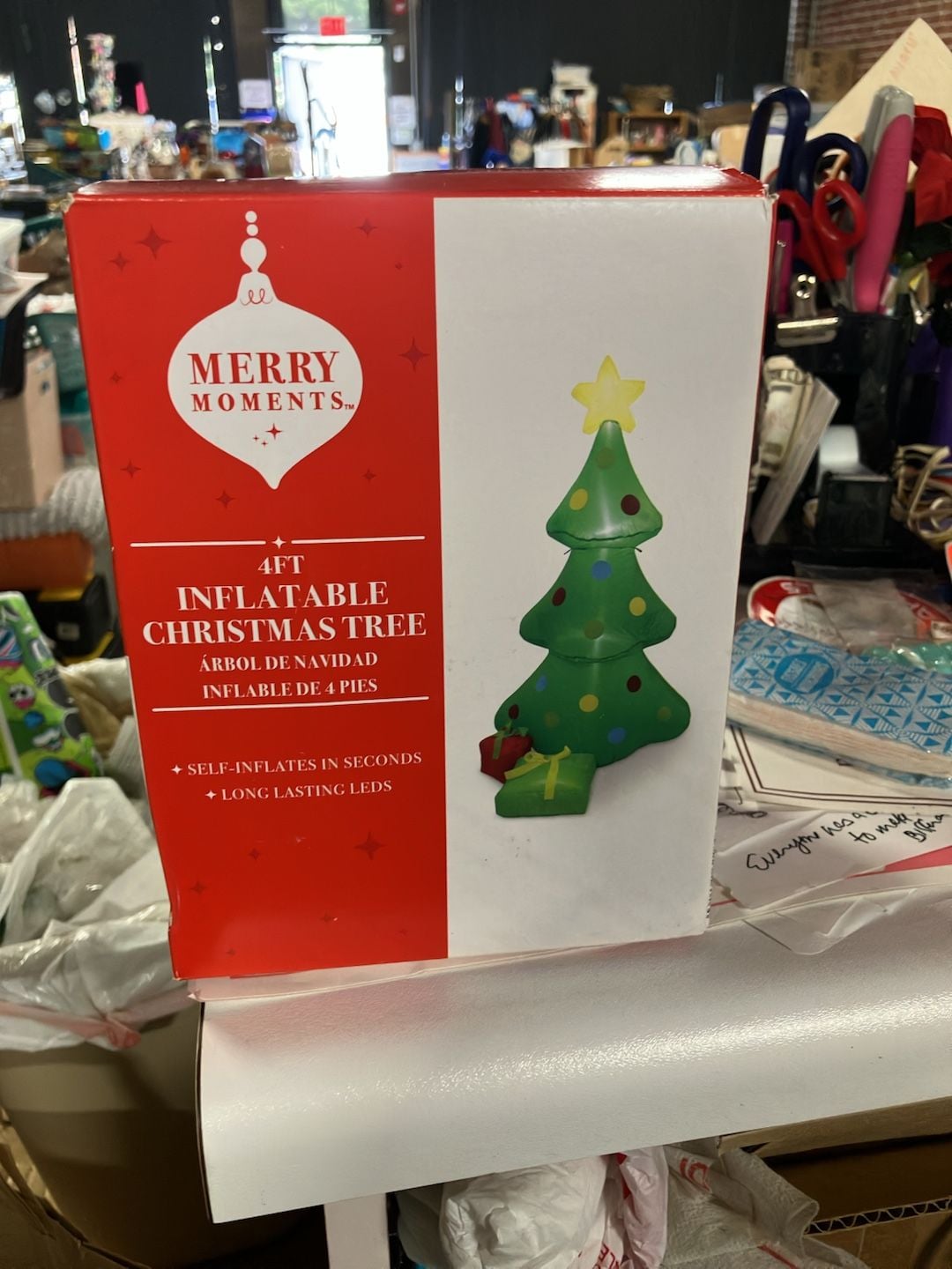 Merry Moments 4ft Inflatable Christmas Tree Lighted Yard Decor 1