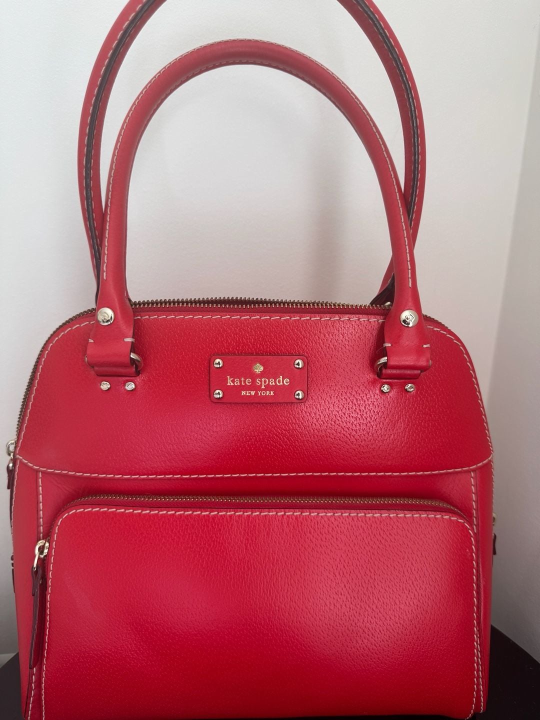 Kate Spade New York Red Leather Top Handle Satchel Bag 2