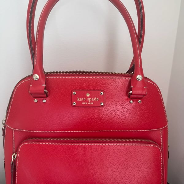 Kate Spade New York Red Leather Top Handle Satchel Bag