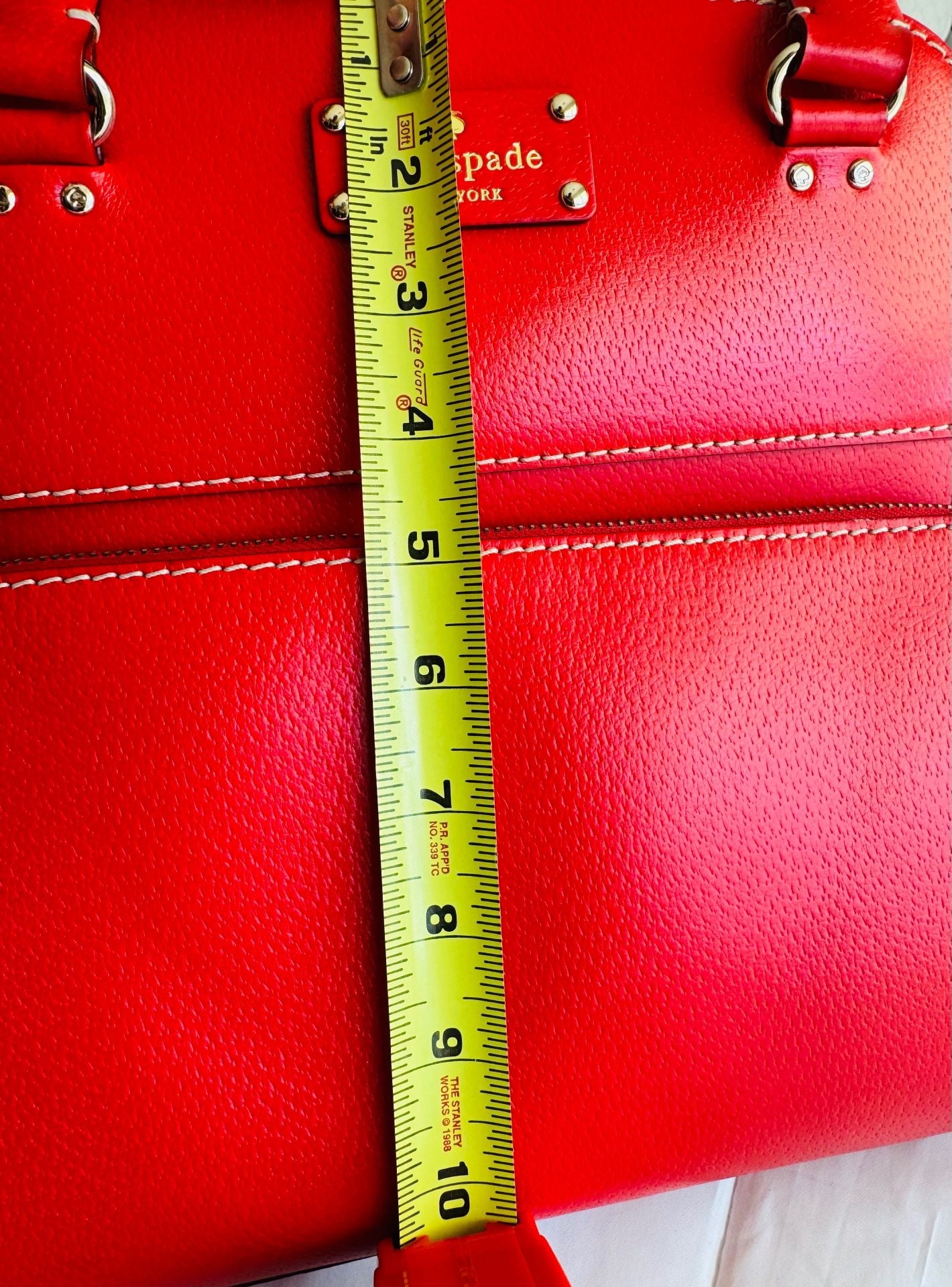 Kate Spade New York Red Leather Top Handle Satchel Bag 3