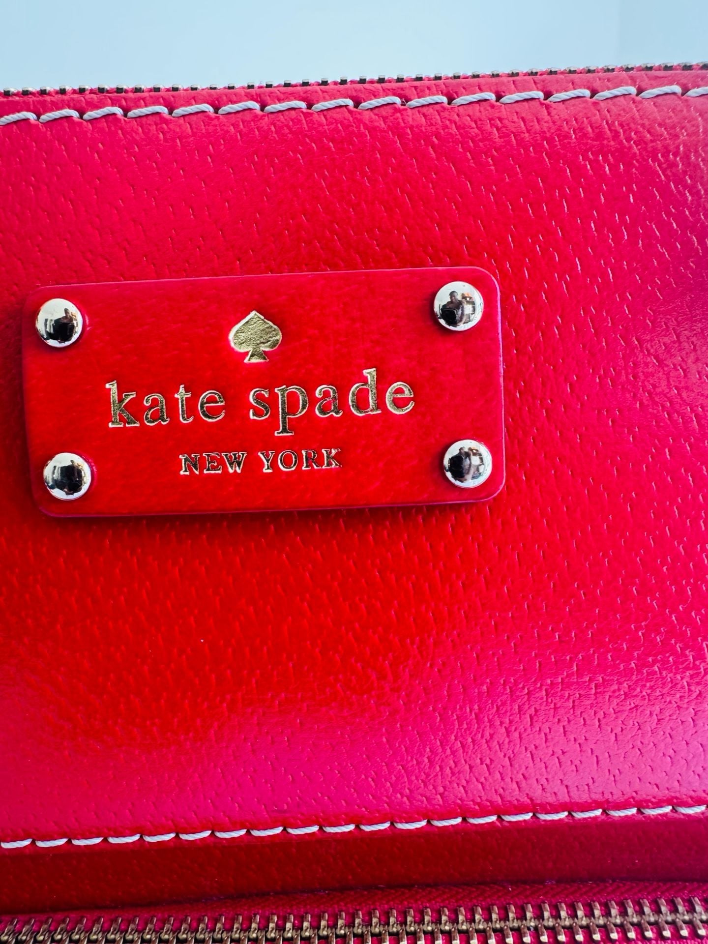 Kate Spade New York Red Leather Top Handle Satchel Bag 7