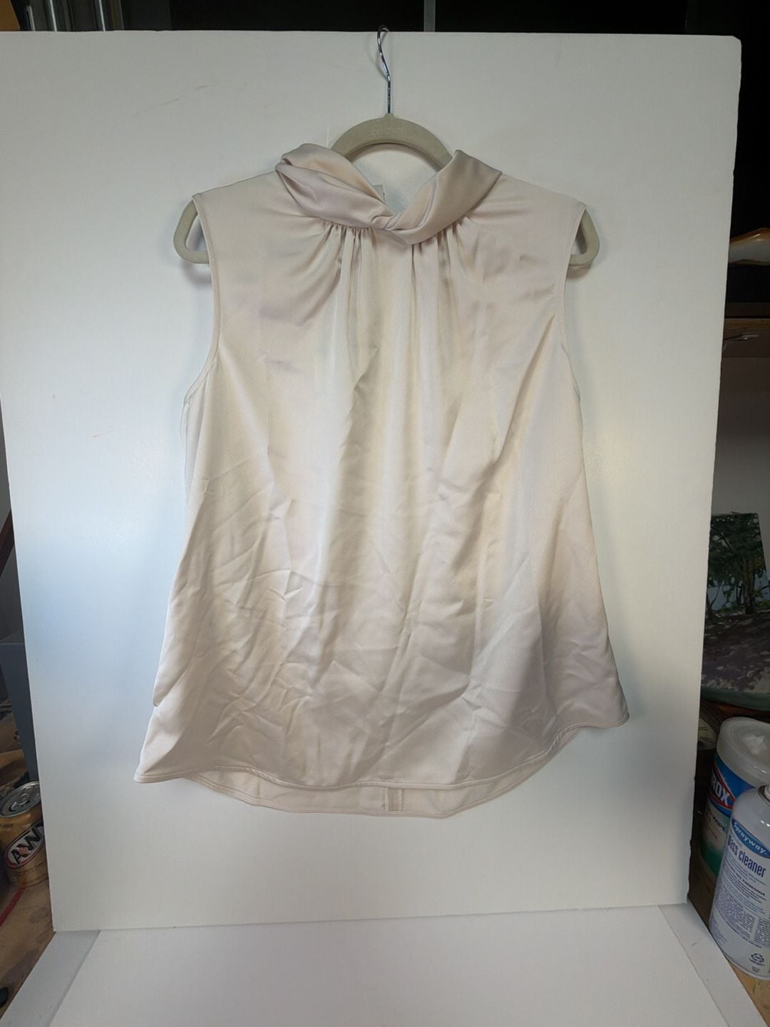 Anne Klein Ivory Sleeveless Cowl Neck Top Size 16 2