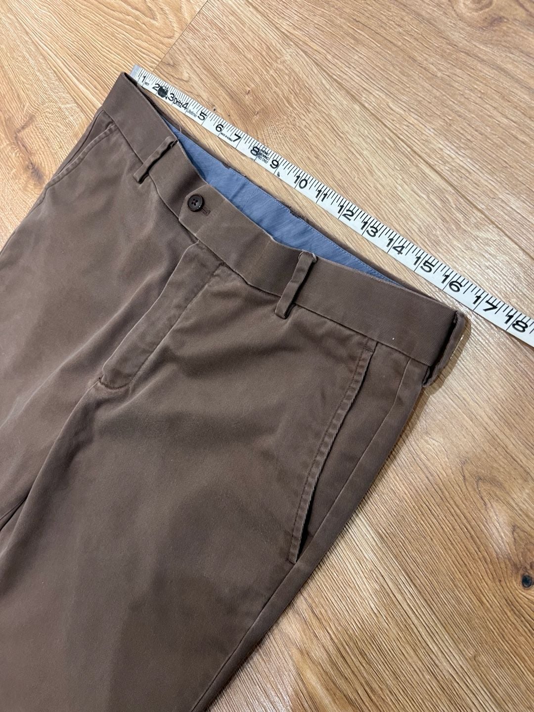 Charles Tyrwhitt Chino Pants Size 34W 32L Brown Cotton Blend Trousers Fair 7