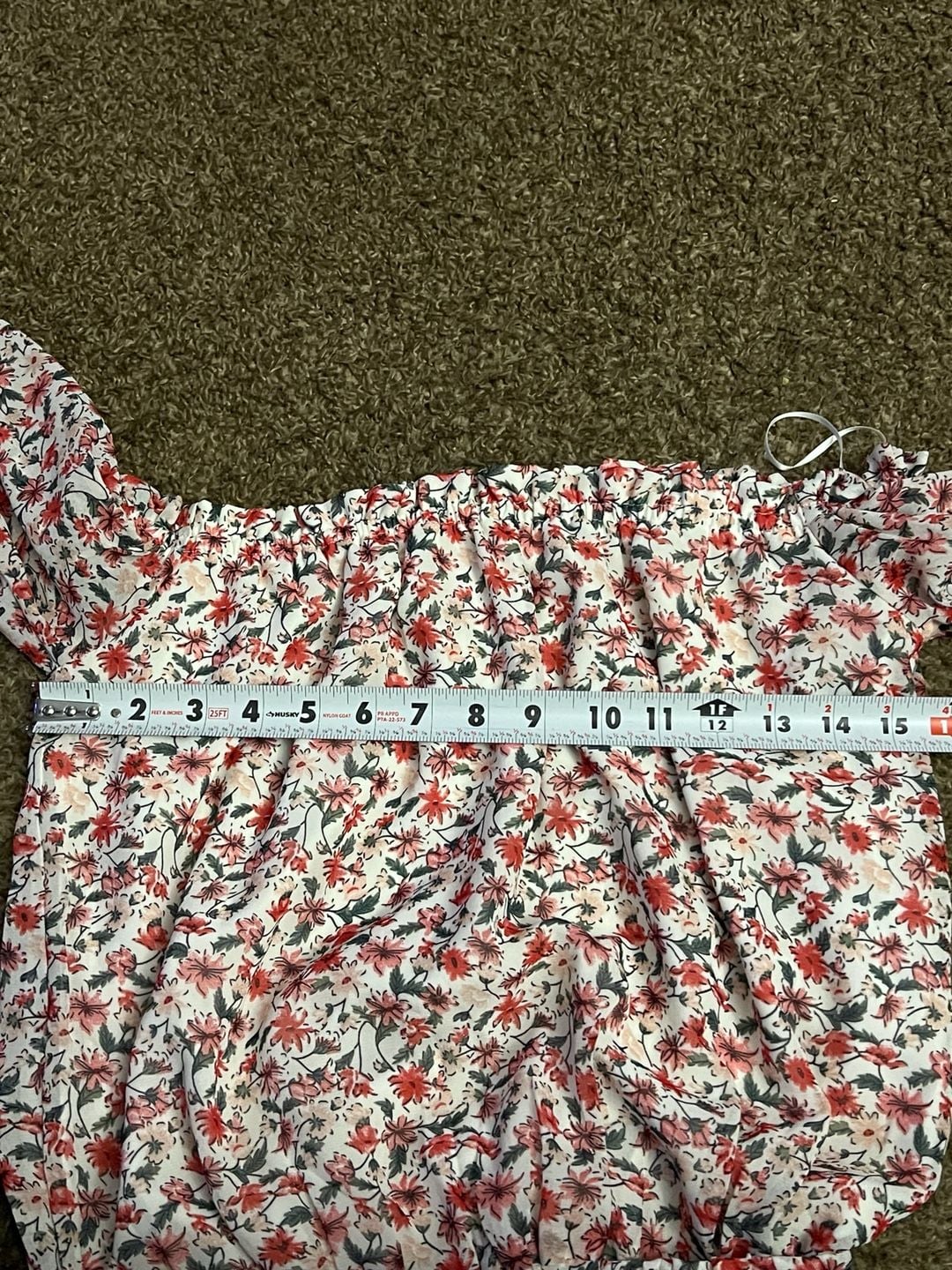 Pink Lily Floral Off Shoulder Top Size XS White Red 4