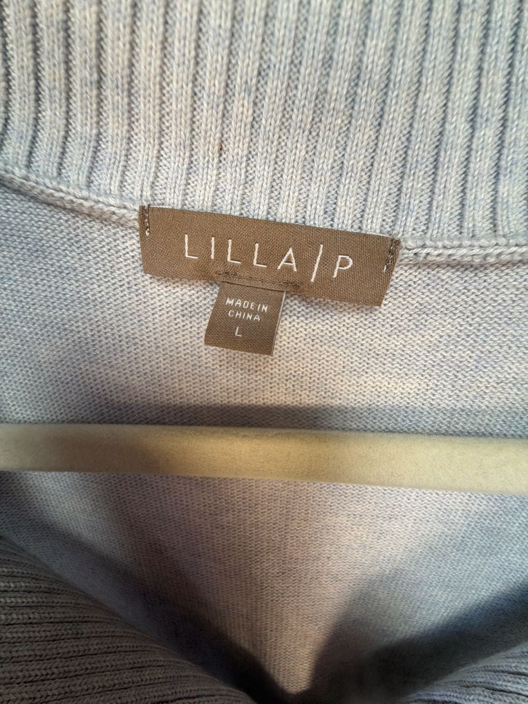 Lilla P Gray Half Zip Pullover Sweater Size L 3