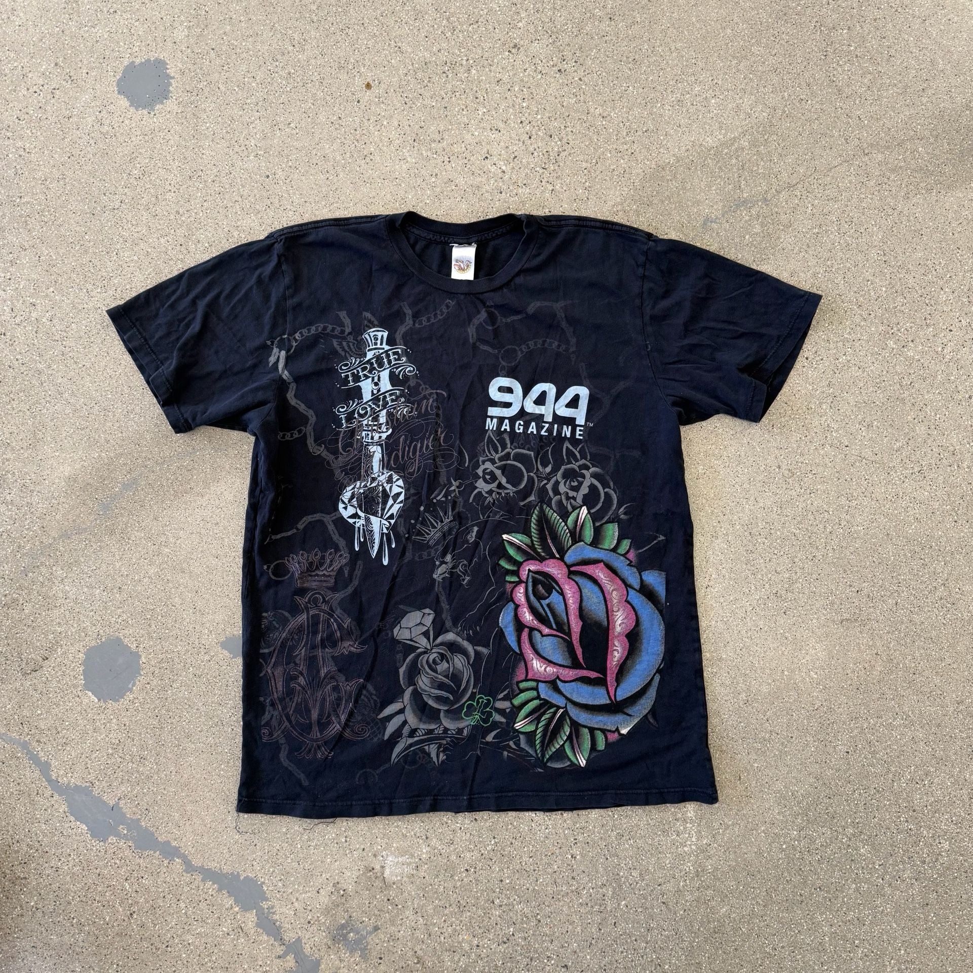 Ed Hardy Christian Audigier 944 Magazine promo shirt True Love Black Size Large 2