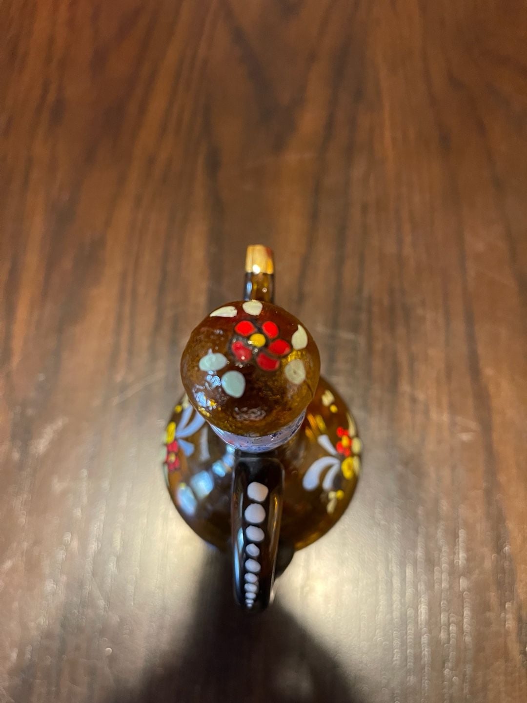 Moser Bohemian Art Glass Cruet Decanter with Stopper and Floral Motif 5