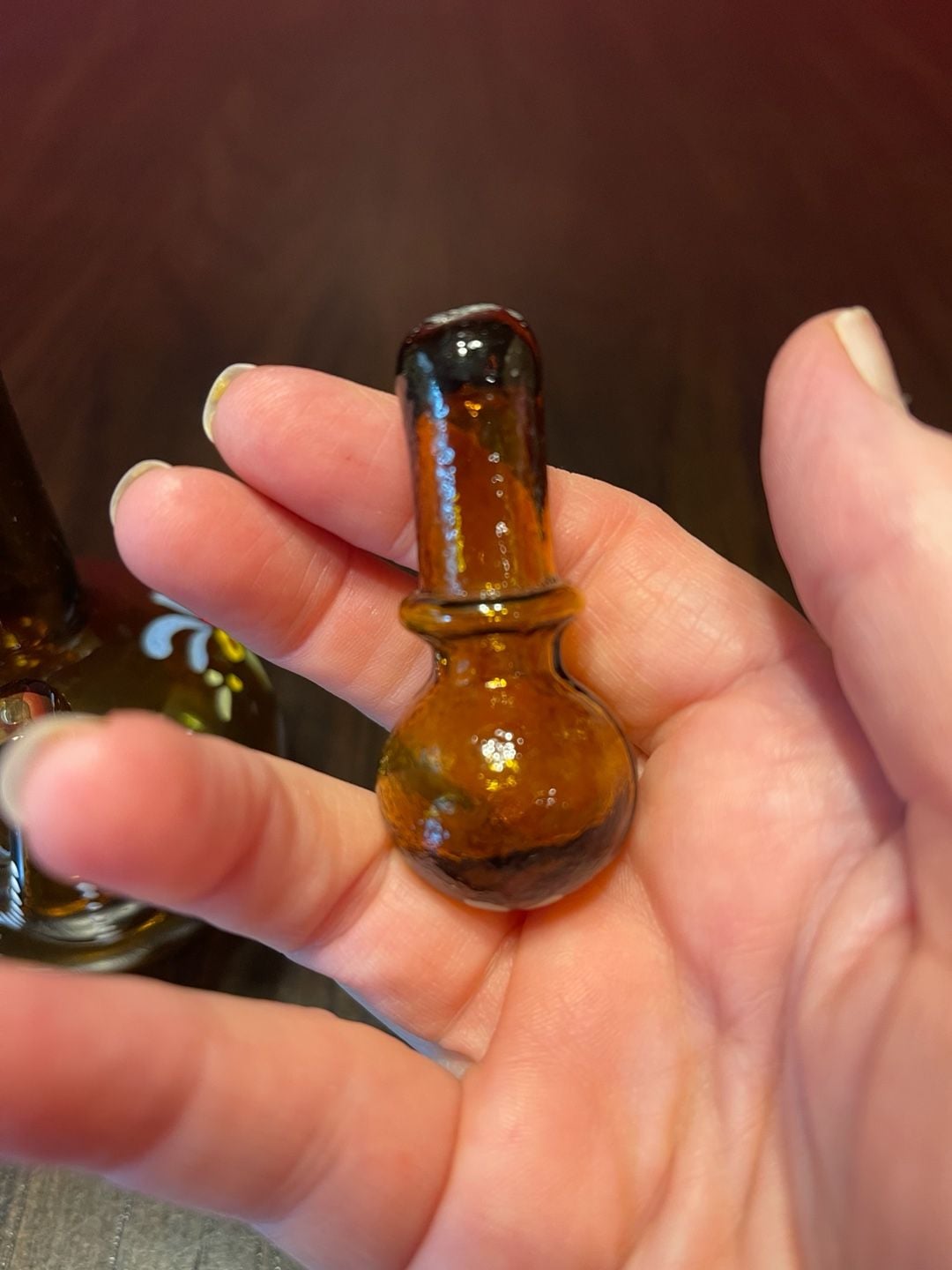Moser Bohemian Art Glass Cruet Decanter with Stopper and Floral Motif 8