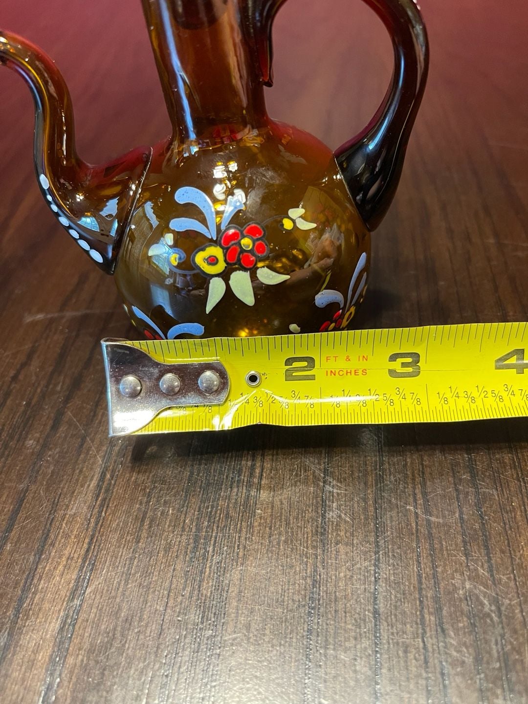 Moser Bohemian Art Glass Cruet Decanter with Stopper and Floral Motif 11