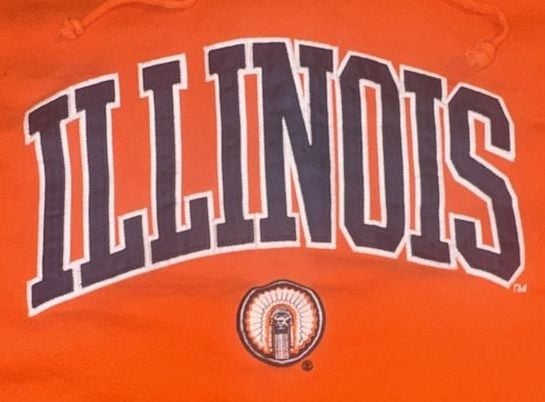 J. America Illinois Fighting Illini Hoodie Size XL Orange Pullover 3
