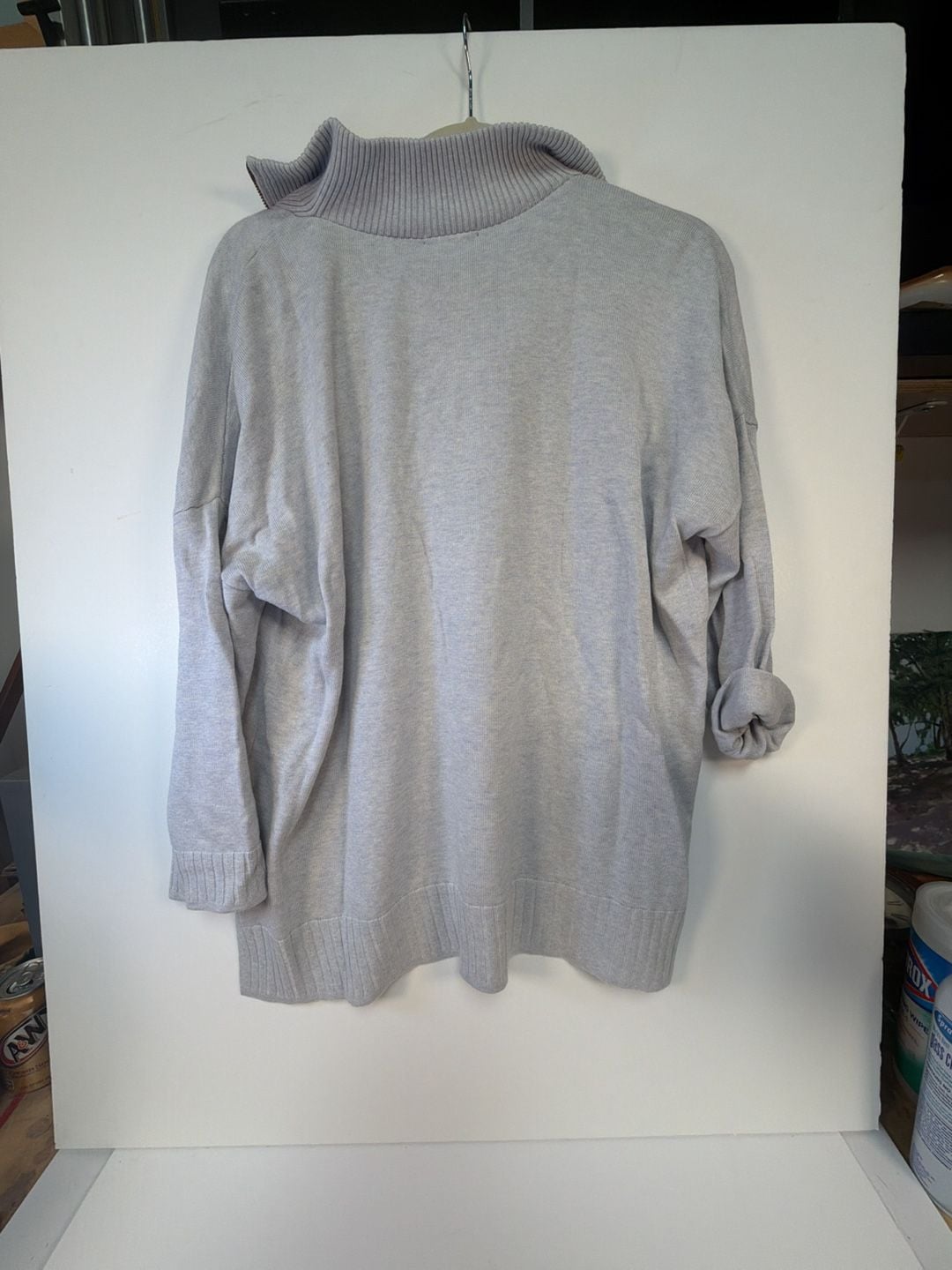 Lilla P Gray Half Zip Pullover Sweater Size L 4