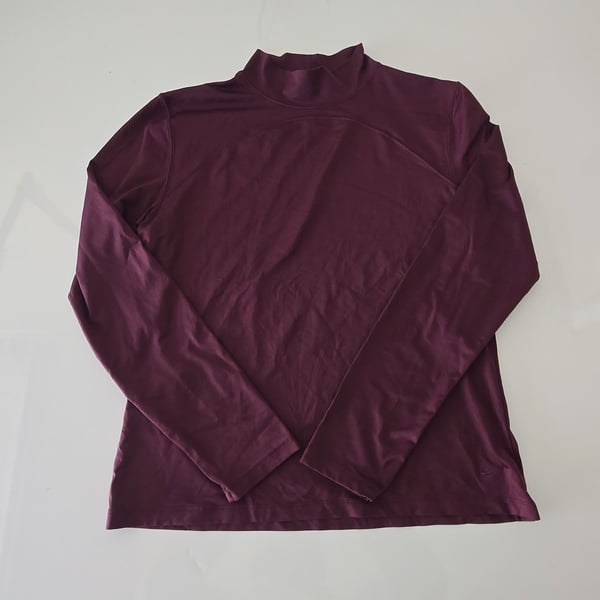 Nike Golf Dri-Fit Mock Neck Long Sleeve Shirt M(8-10) Burgundy