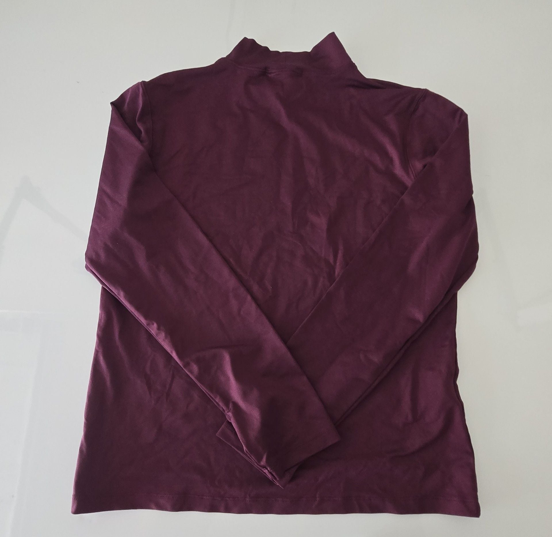 Nike Golf Dri-Fit Mock Neck Long Sleeve Shirt M(8-10) Burgundy 7
