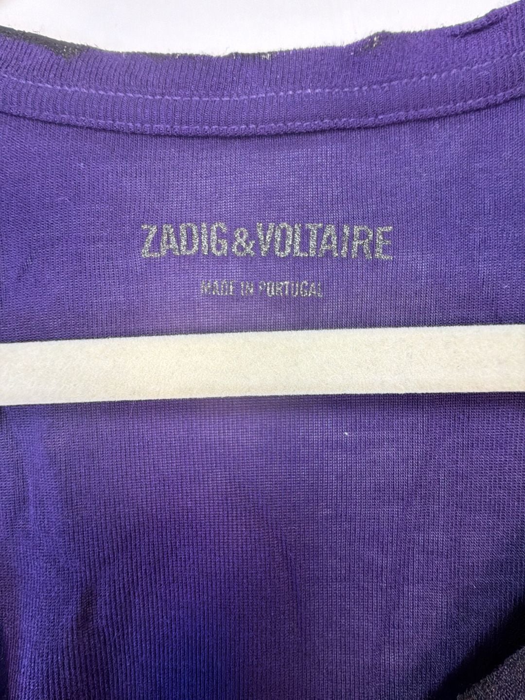 Zadig & Voltaire Tino Foil V-Neck Short-Sleeve Tee Purple L 3