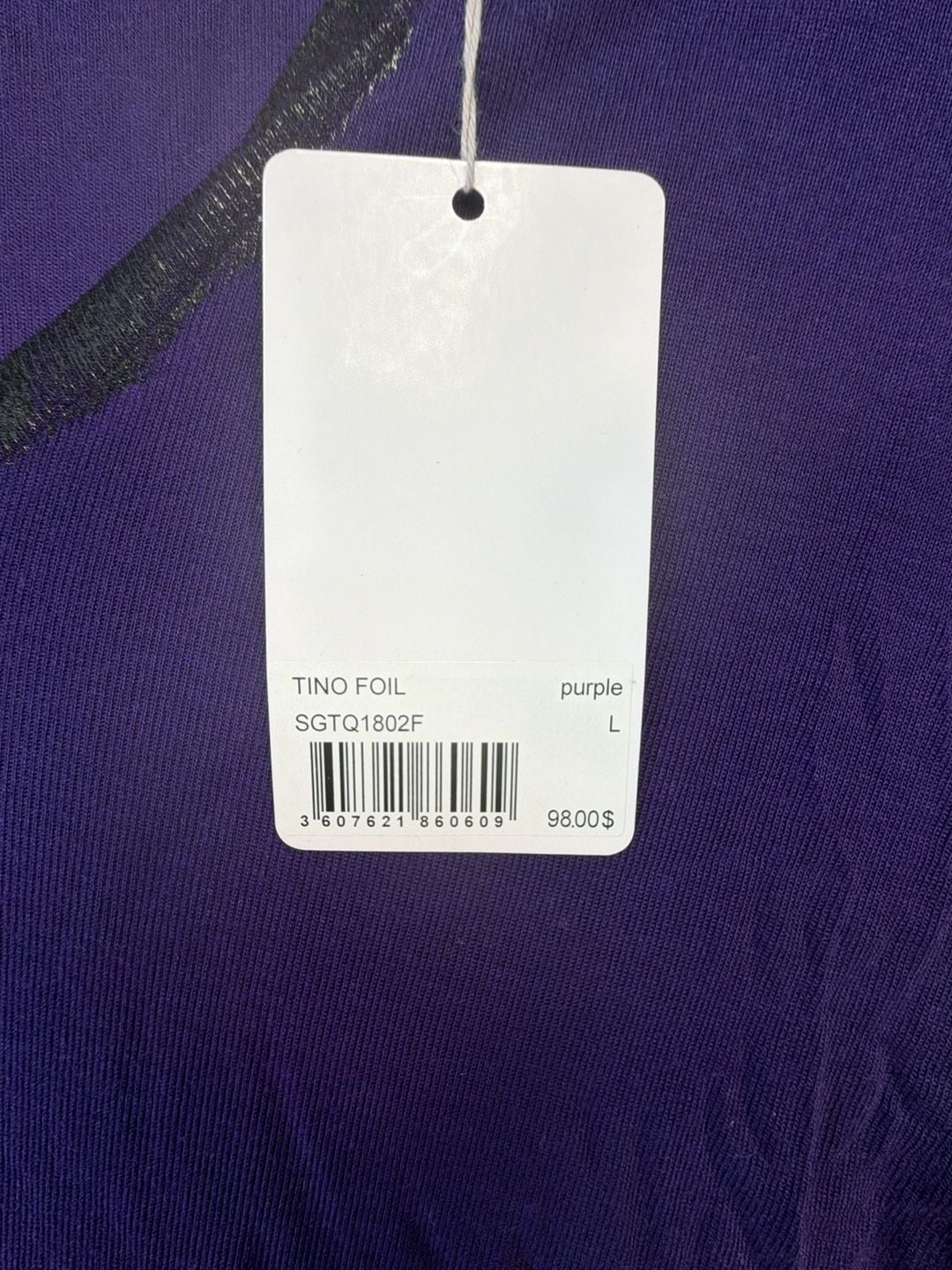 Zadig & Voltaire Tino Foil V-Neck Short-Sleeve Tee Purple L 5
