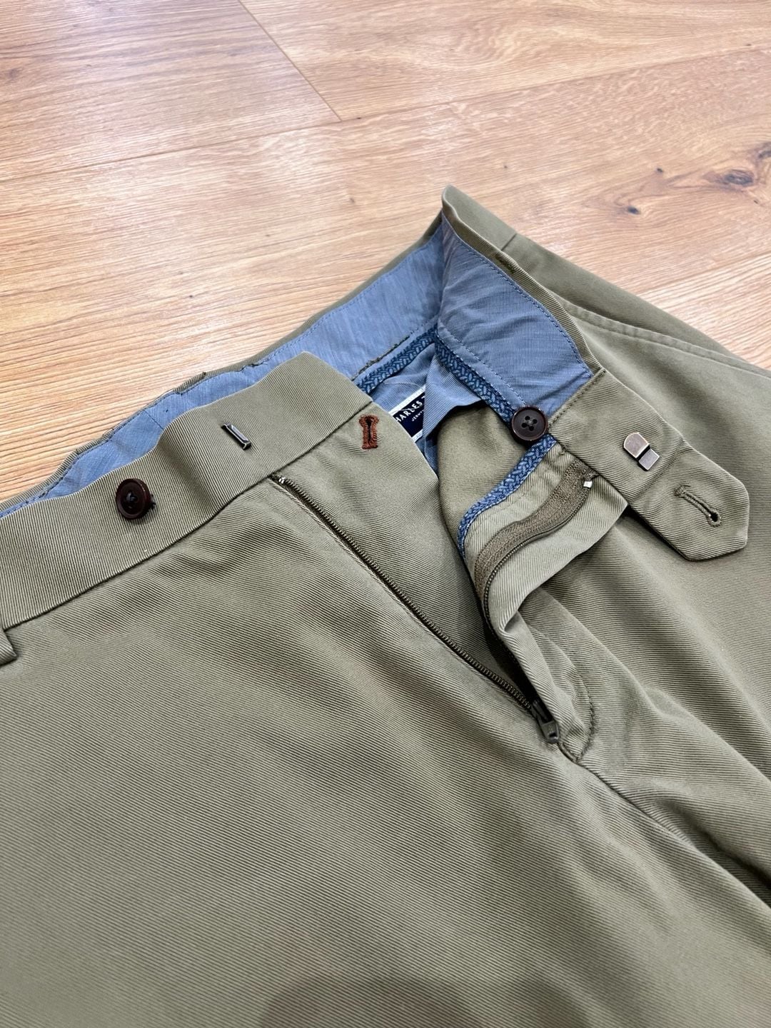 Charles Tyrwhitt Chino Pants Size 34W 32L Brown Cotton Blend Trousers Fair 13