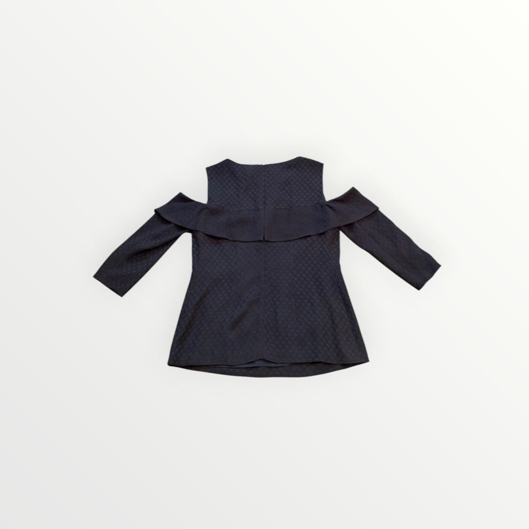 Hugo Boss Ikyana Cold Shoulder Top Size 10 Black 2