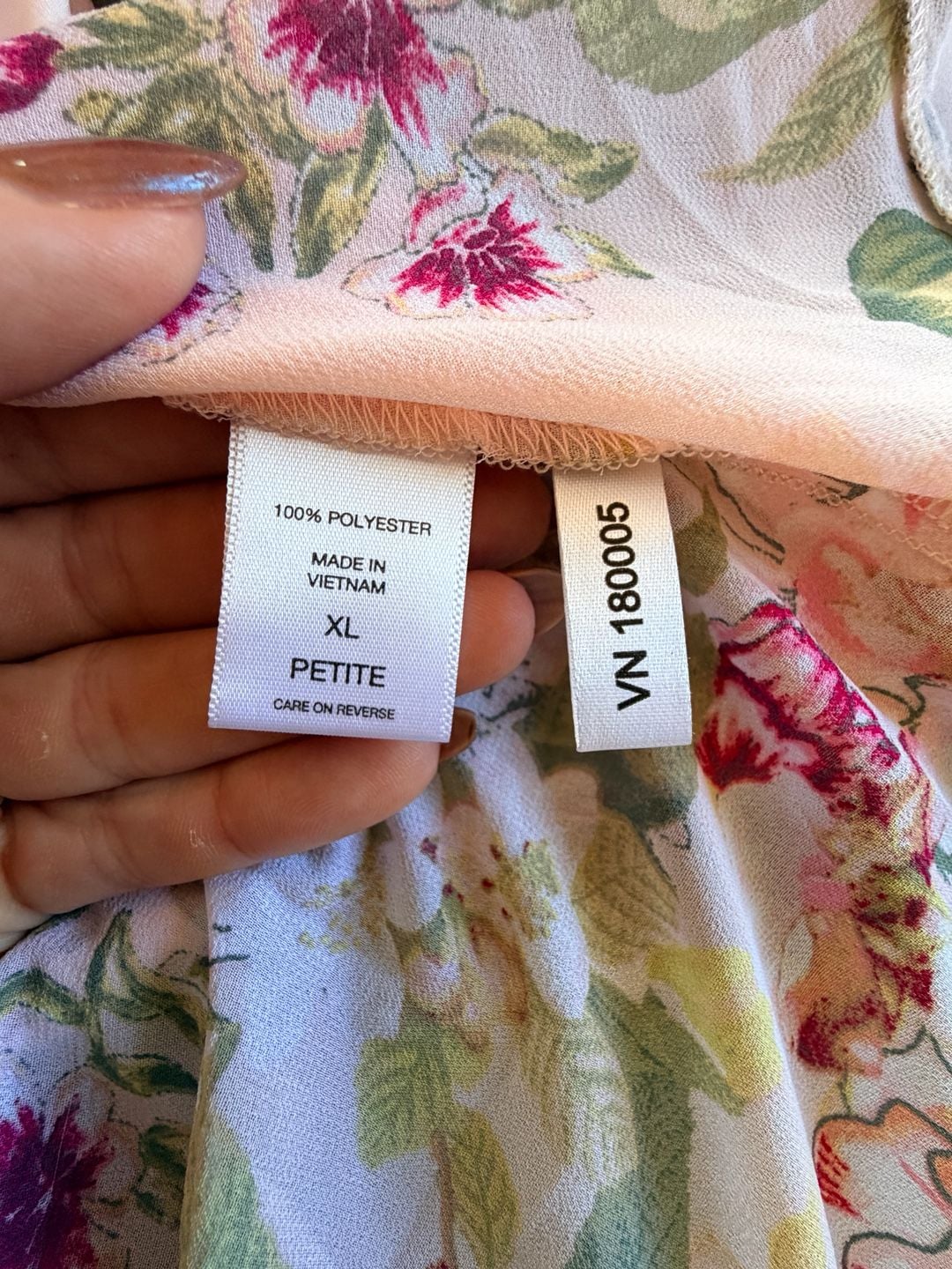New York & Co Floral Wrap Maxi Dress Size XL Petite Pink Floral Boho 5