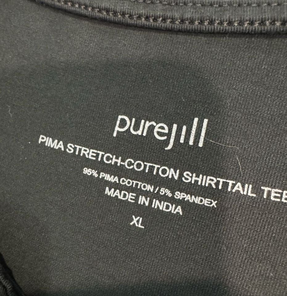 Pure Jill Women’s XL Black Pima Stretch Cotton Shirttail Tee Long Sleeve 3