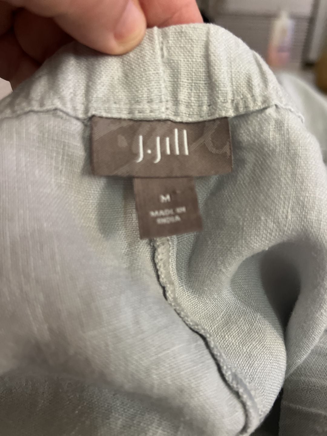J.Jill Linen Wide Leg Pants Light Blue Lagenlook Size M 3