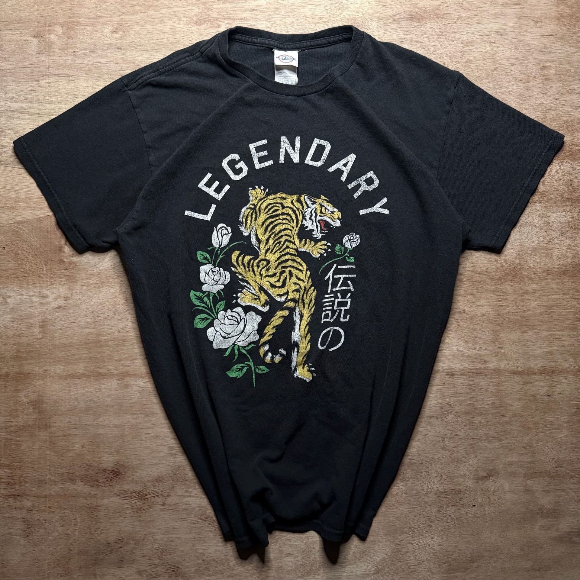 Legendary Tiger Rose Graphic T Shirt Men's M Black Grunge Tattoo Streetwear 2