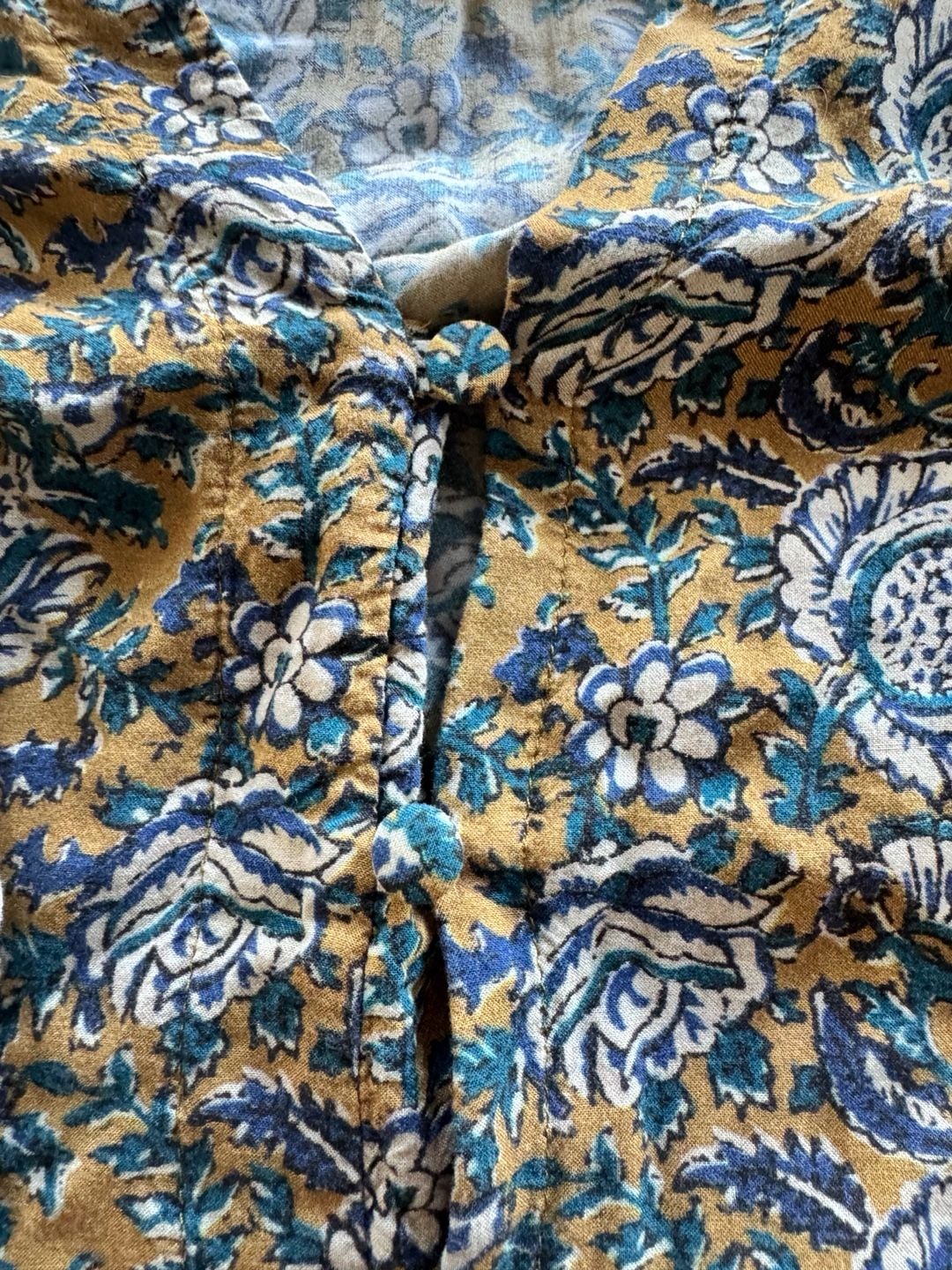 Faherty Enna Top Size XL Jaipur Flora Brown Viscose Boho Blouse 4
