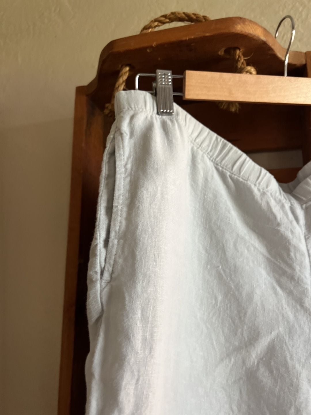 J.Jill Linen Wide Leg Pants Light Blue Lagenlook Size M 4