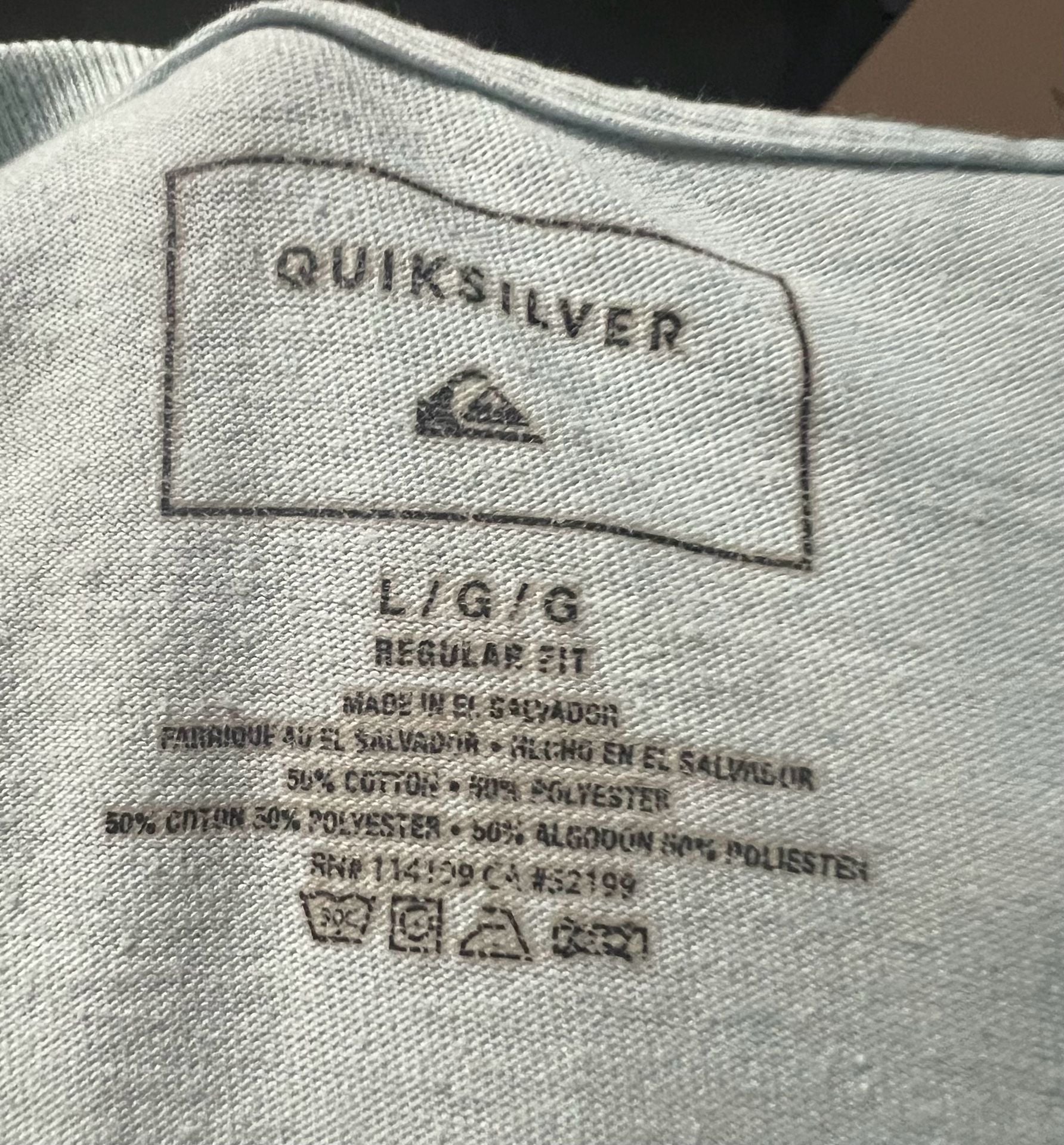 Quiksilver Graphic T-Shirt Size L Light Blue Palm Volcano Since Day One 3