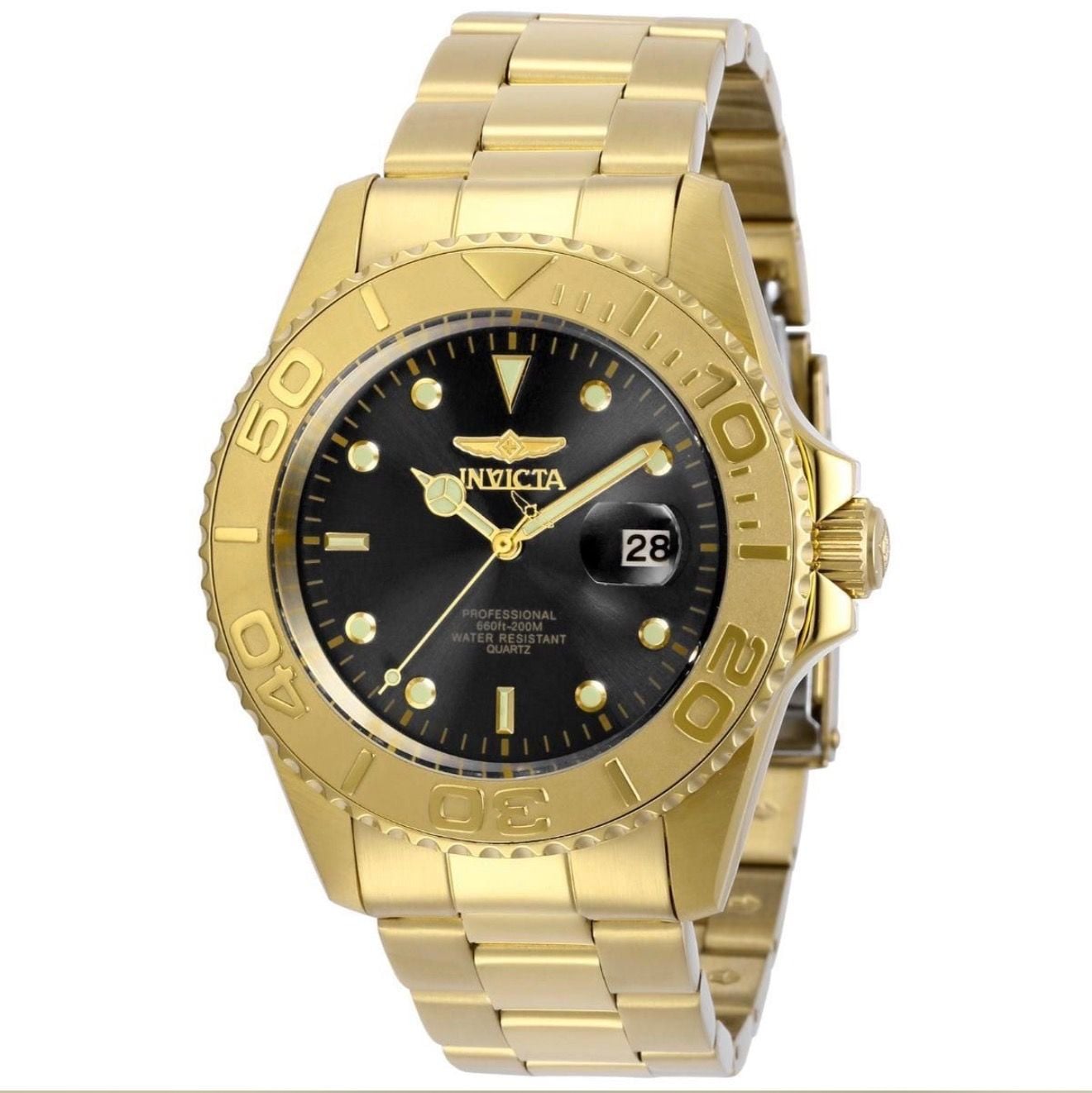 Invicta Pro Diver Watch 43 mm Gold Tone Quartz 4