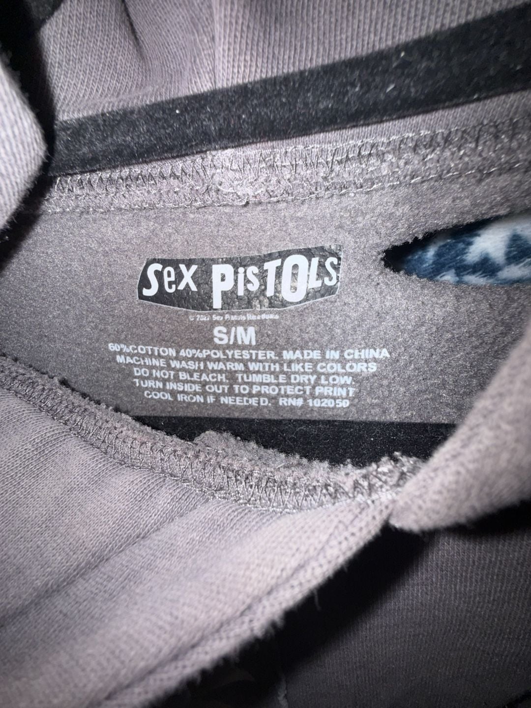 Sex Pistols Distressed Hoodie Size S/M Grey Graphic Sweatshirt 3