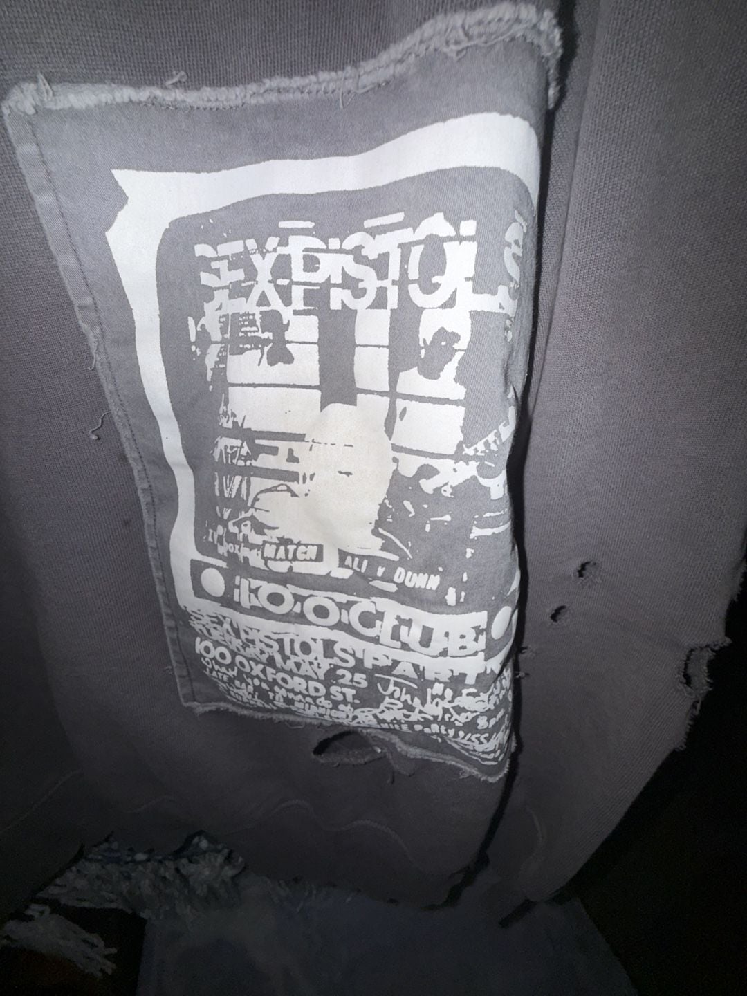 Sex Pistols Distressed Hoodie Size S/M Grey Graphic Sweatshirt 4